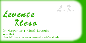 levente klcso business card